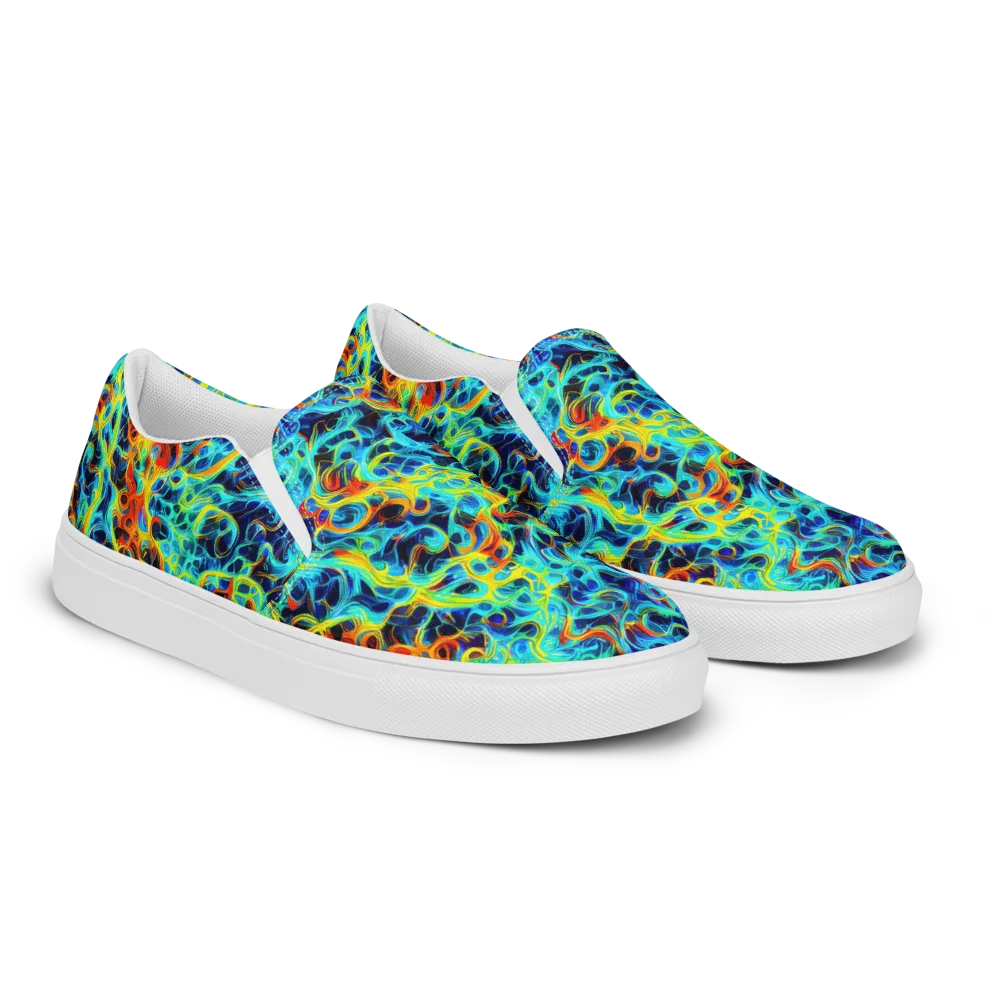 Liquid Frequency on Women's Slip-On Canvas Shoes — Right Front