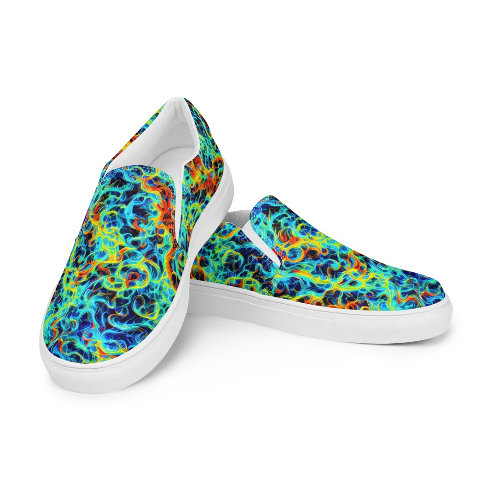 Liquid Frequency on Women's Slip-On Canvas Shoes — Left Front