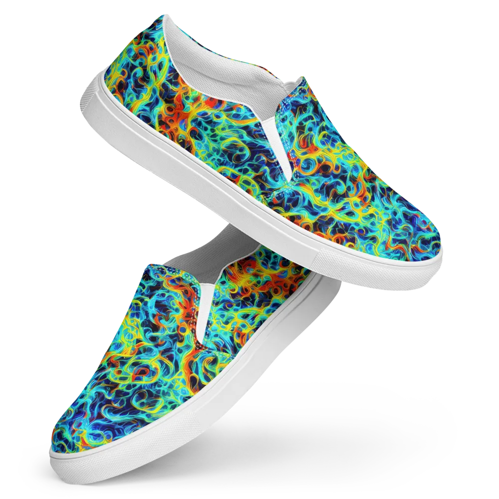 Liquid Frequency on Women's Slip-On Canvas Shoes — Front