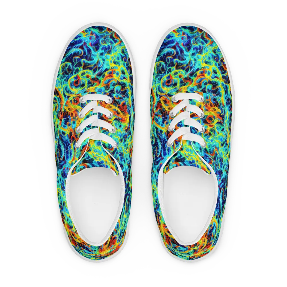 Liquid Frequency on Men's Lace-Up Canvas Shoes — Front