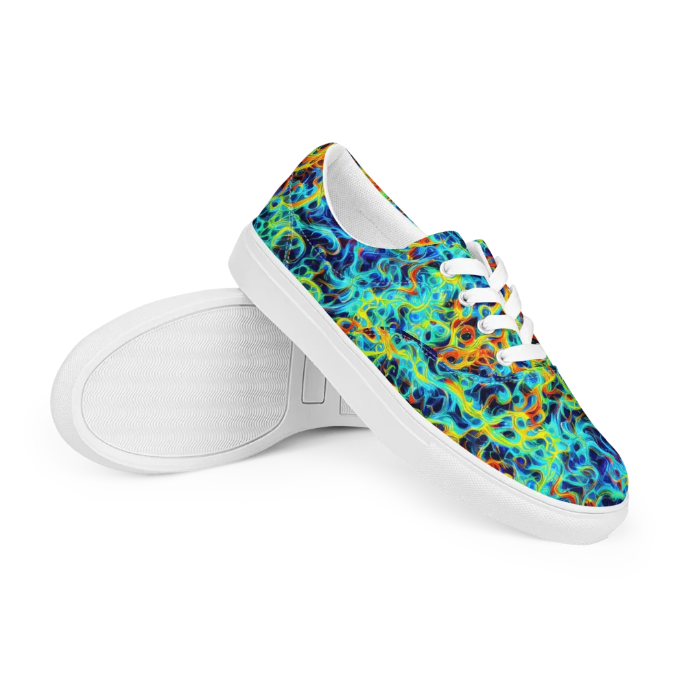 Liquid Frequency on Men's Lace-Up Canvas Shoes — Right Front