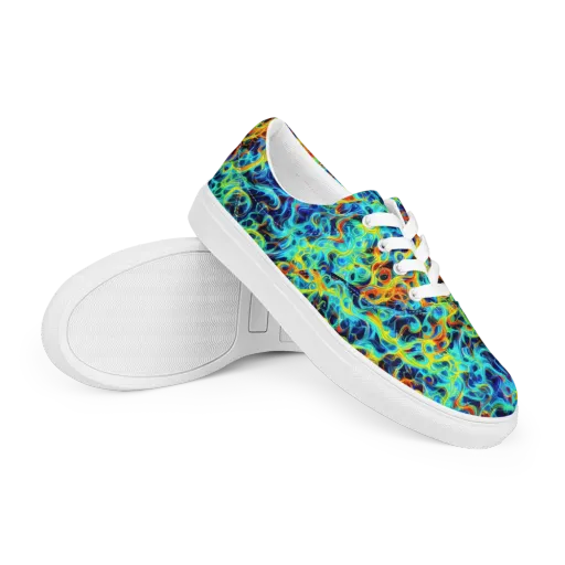 Liquid Frequency on a Men's Lace-Up Canvas Shoes