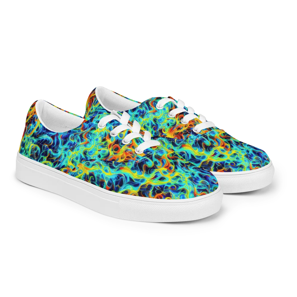 Liquid Frequency on Men's Lace-Up Canvas Shoes — Right Front