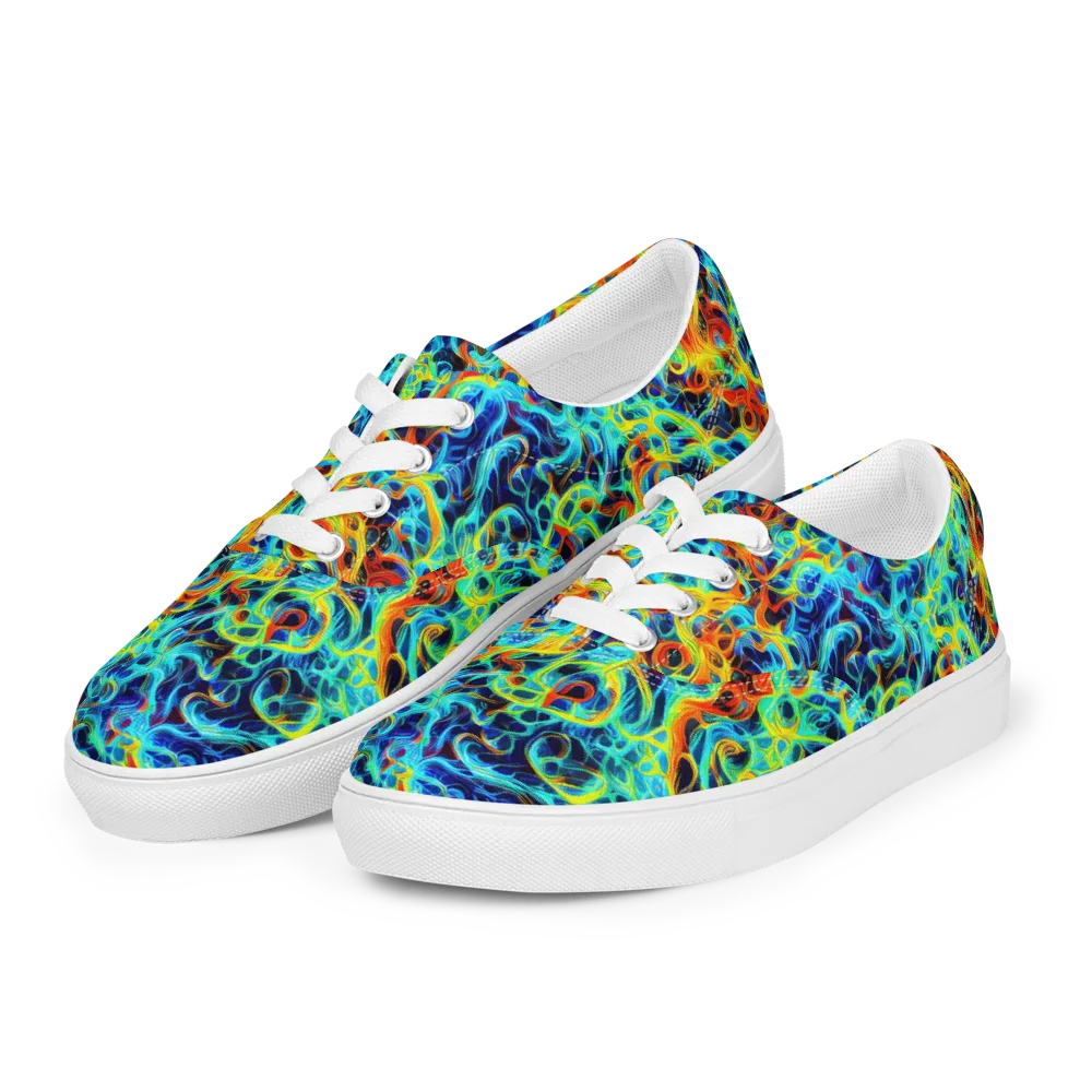 Liquid Frequency on Men's Lace-Up Canvas Shoes — Left Front