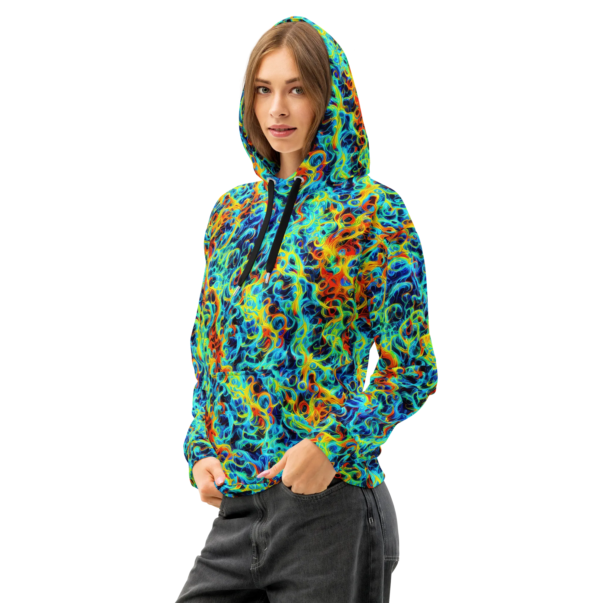Liquid Frequency on Cotton Hoodie — Left Front
