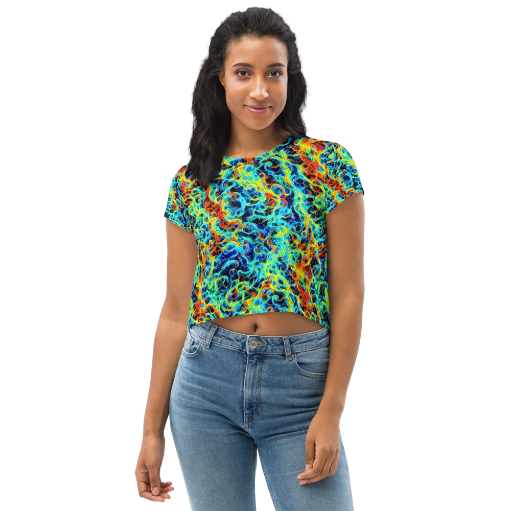 Liquid Frequency on Crop Tee — Front
