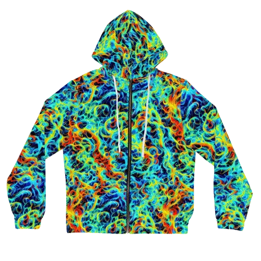 Liquid Frequency on a Women's Full-Zip Hoodie