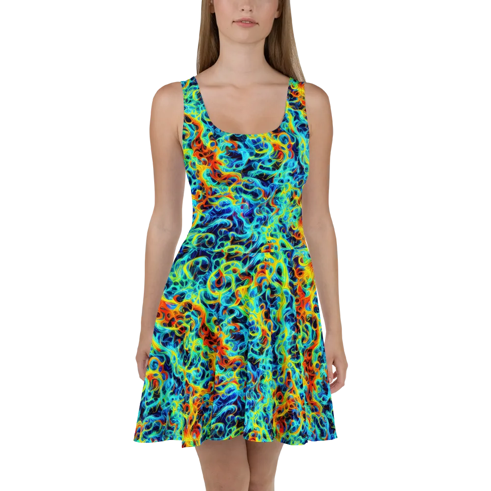 Liquid Frequency on Skater Dress — Front
