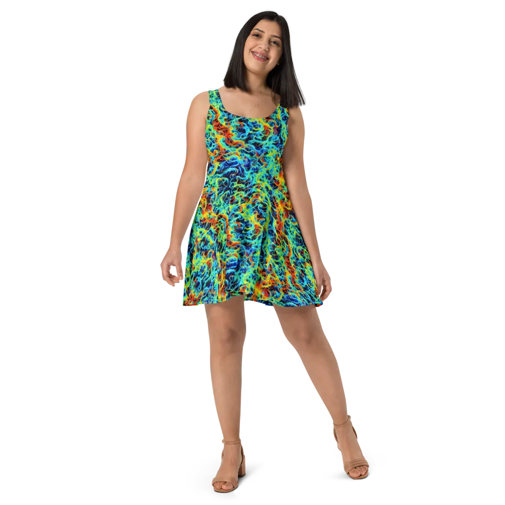 Liquid Frequency on Skater Dress — Front