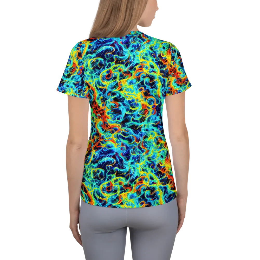Liquid Frequency on Women's Athletic T-Shirt — Back