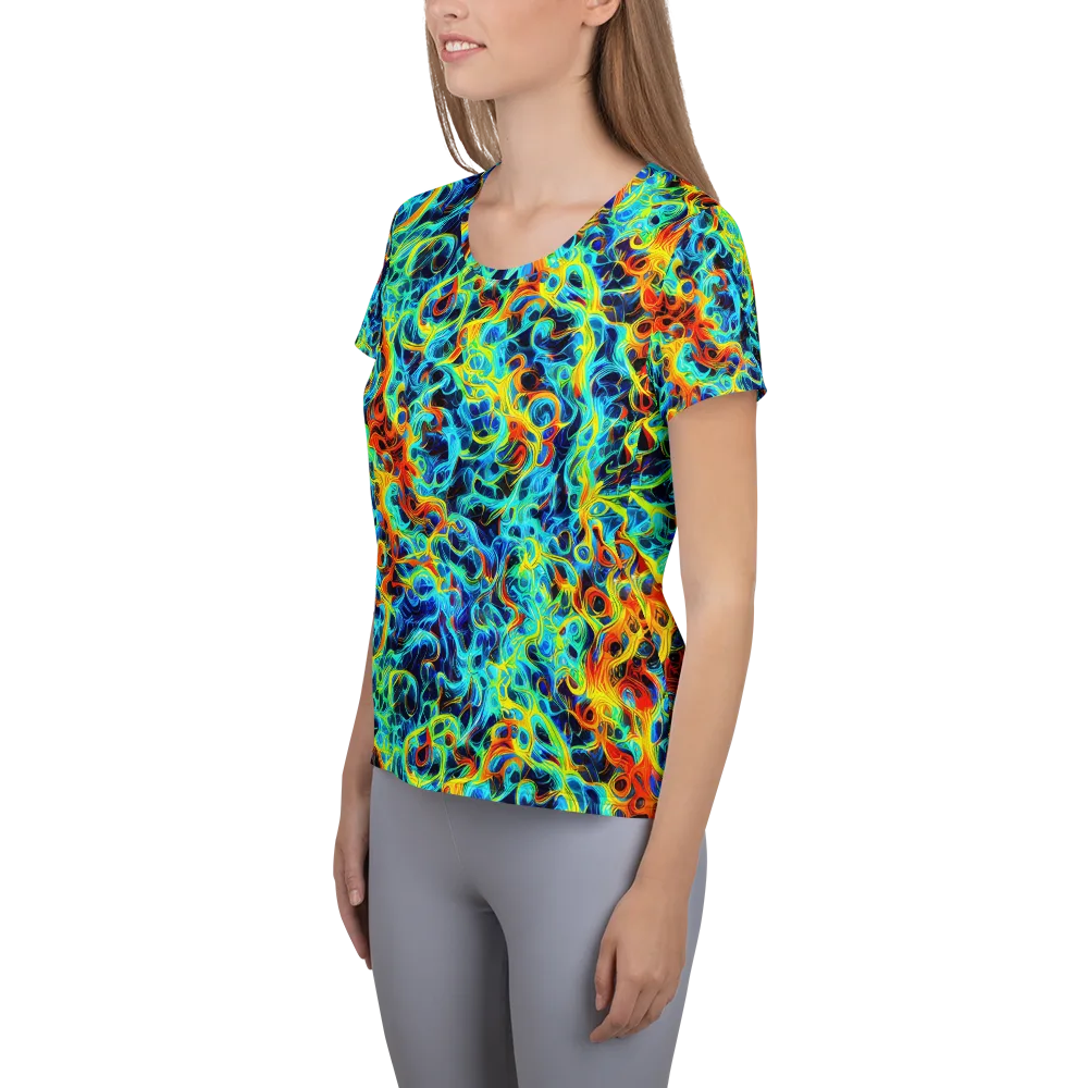 Liquid Frequency on Women's Athletic T-Shirt — Left