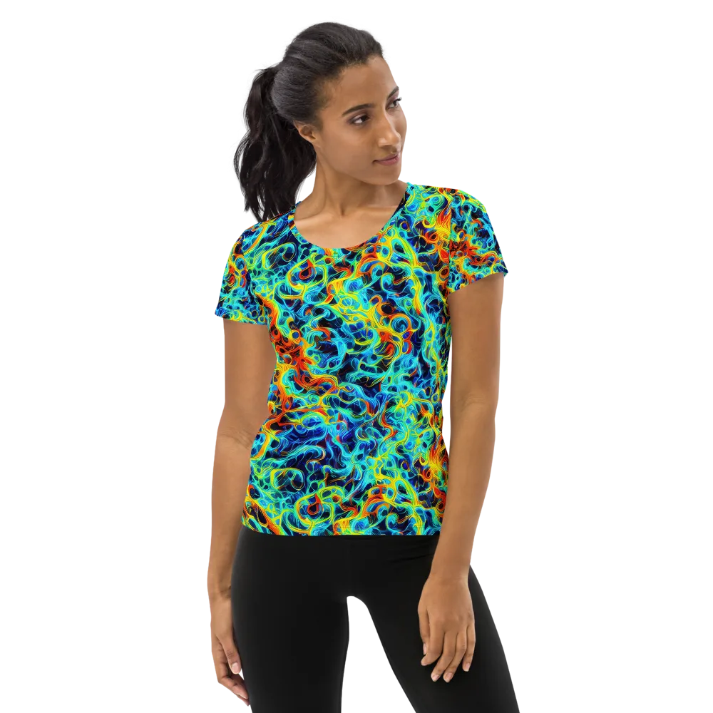 Liquid Frequency on Women's Athletic T-Shirt — Front