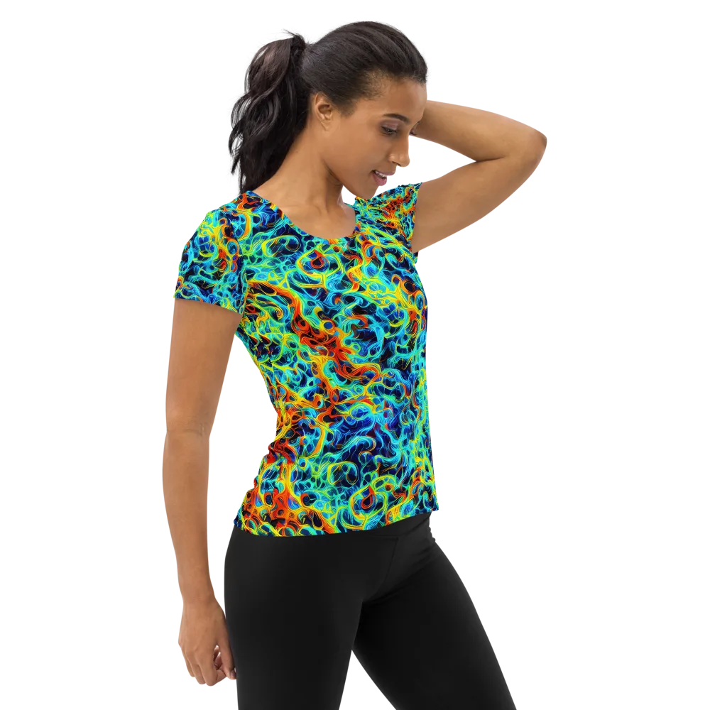 Liquid Frequency on Women's Athletic T-Shirt — Right