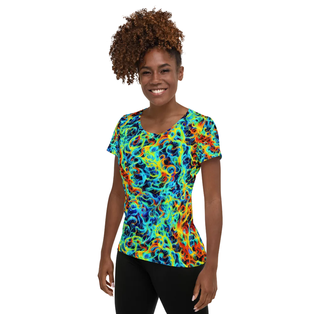 Liquid Frequency on Women's Athletic T-Shirt — Left