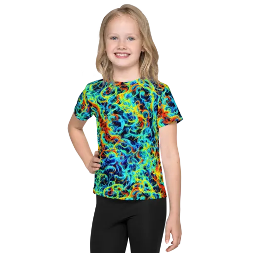 Liquid Frequency on a Kids Crew Neck T-Shirt