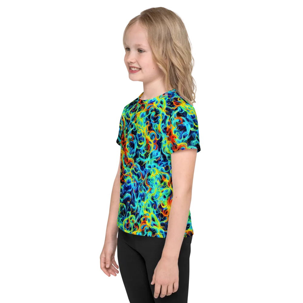 Liquid Frequency on Kids Crew Neck T-Shirt — Left