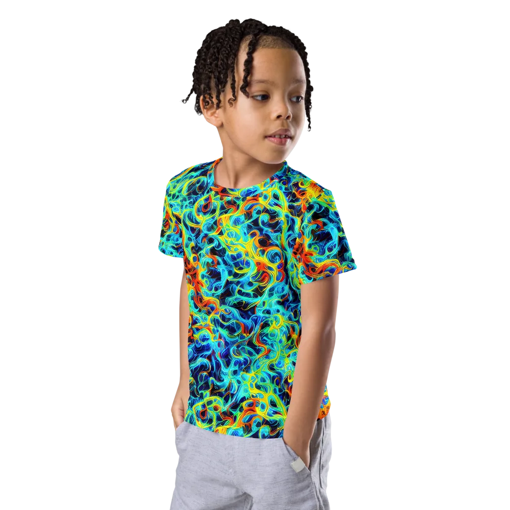 Liquid Frequency on Kids Crew Neck T-Shirt — Left Front