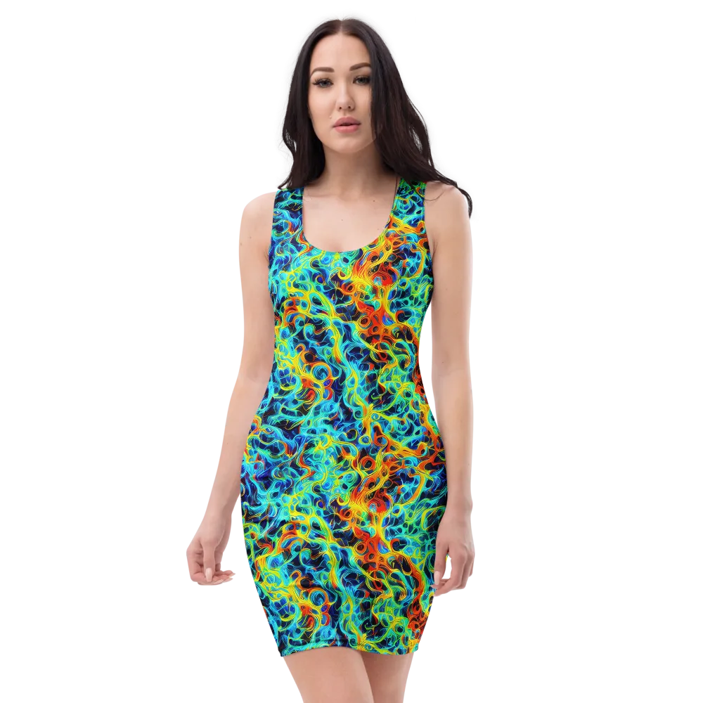 Liquid Frequency on Bodycon Dress — Front