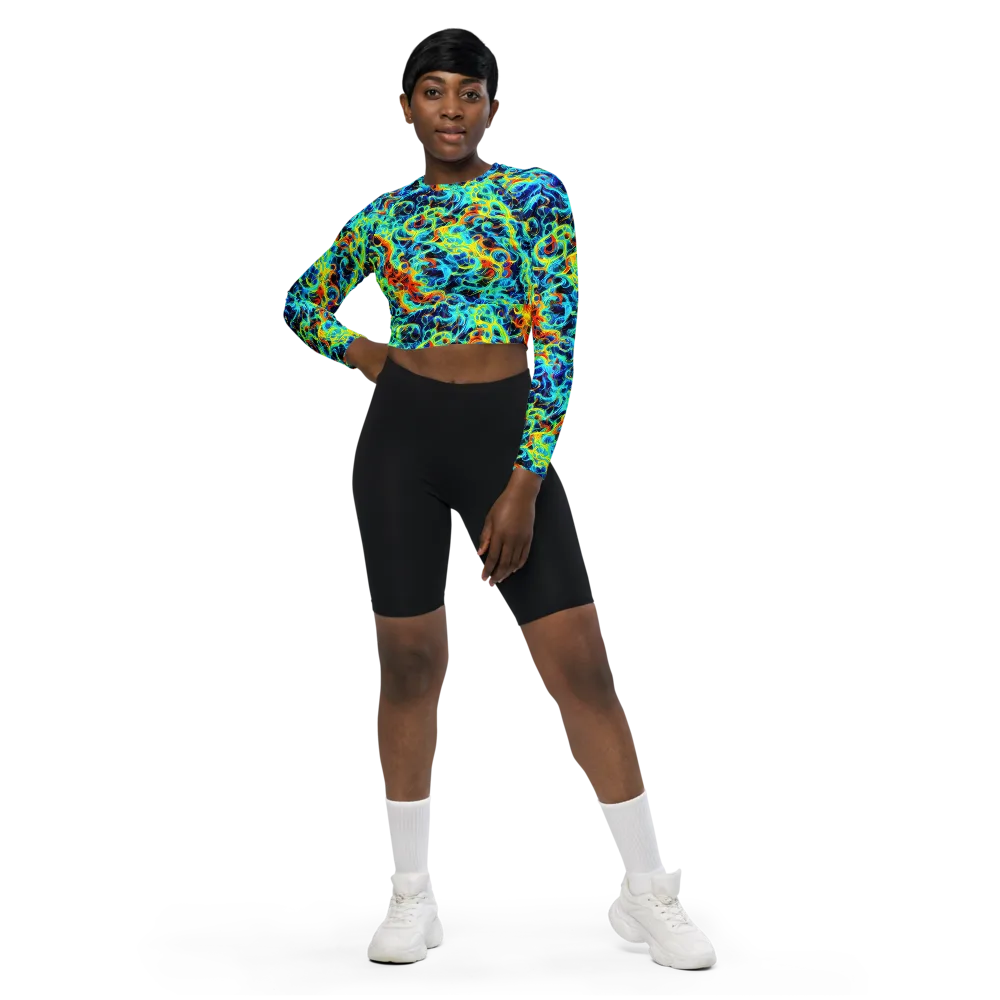 Liquid Frequency on Long Sleeve Crop Top — Front