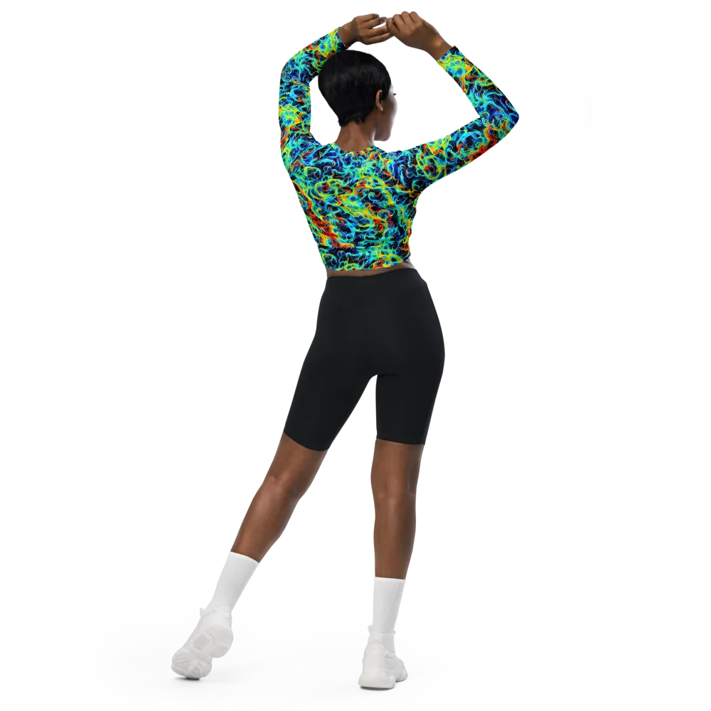 Liquid Frequency on Long Sleeve Crop Top — Back