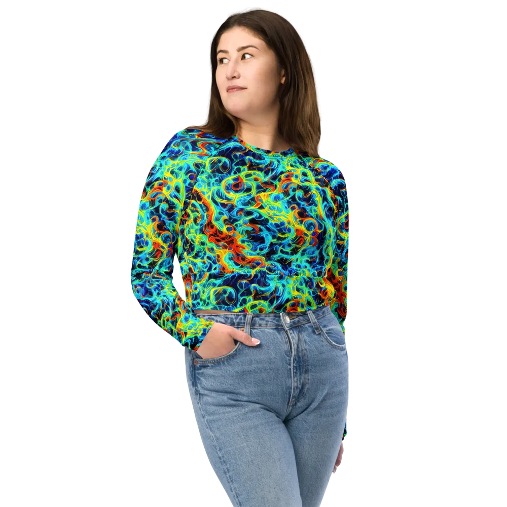 Liquid Frequency on Long Sleeve Crop Top — Front