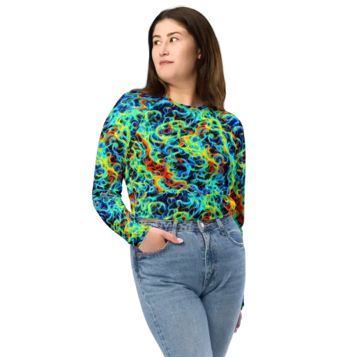 Liquid Frequency on a Long Sleeve Crop Top