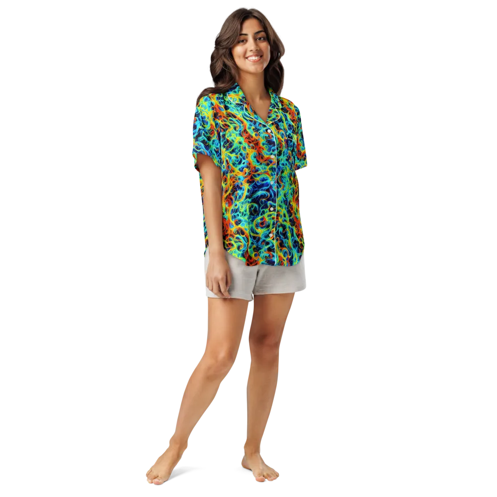 Liquid Frequency on Women's Short Sleeve Pajama Top — Front