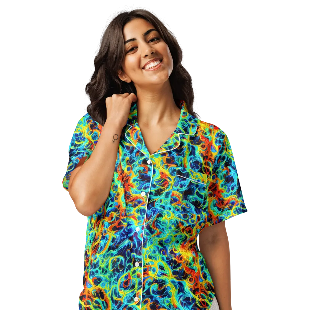 Liquid Frequency on Women's Short Sleeve Pajama Top — Front