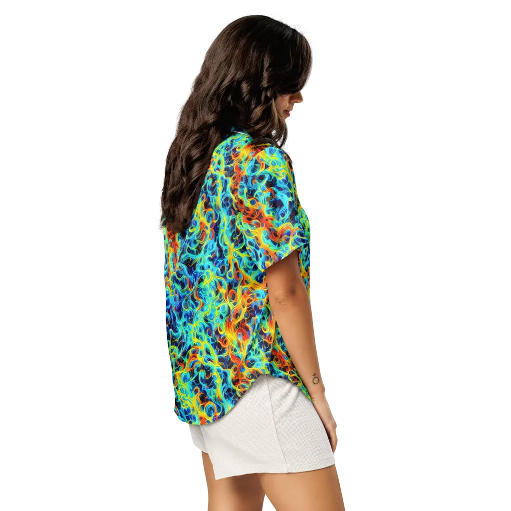 Liquid Frequency on Women's Short Sleeve Pajama Top — Right Back