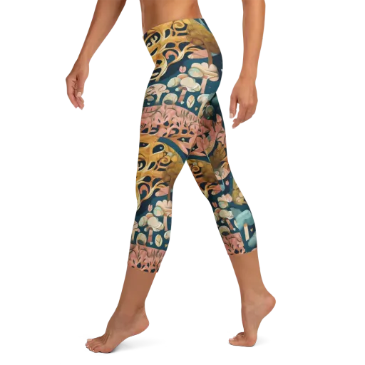 Midnight Mycelium on a Capri Leggings