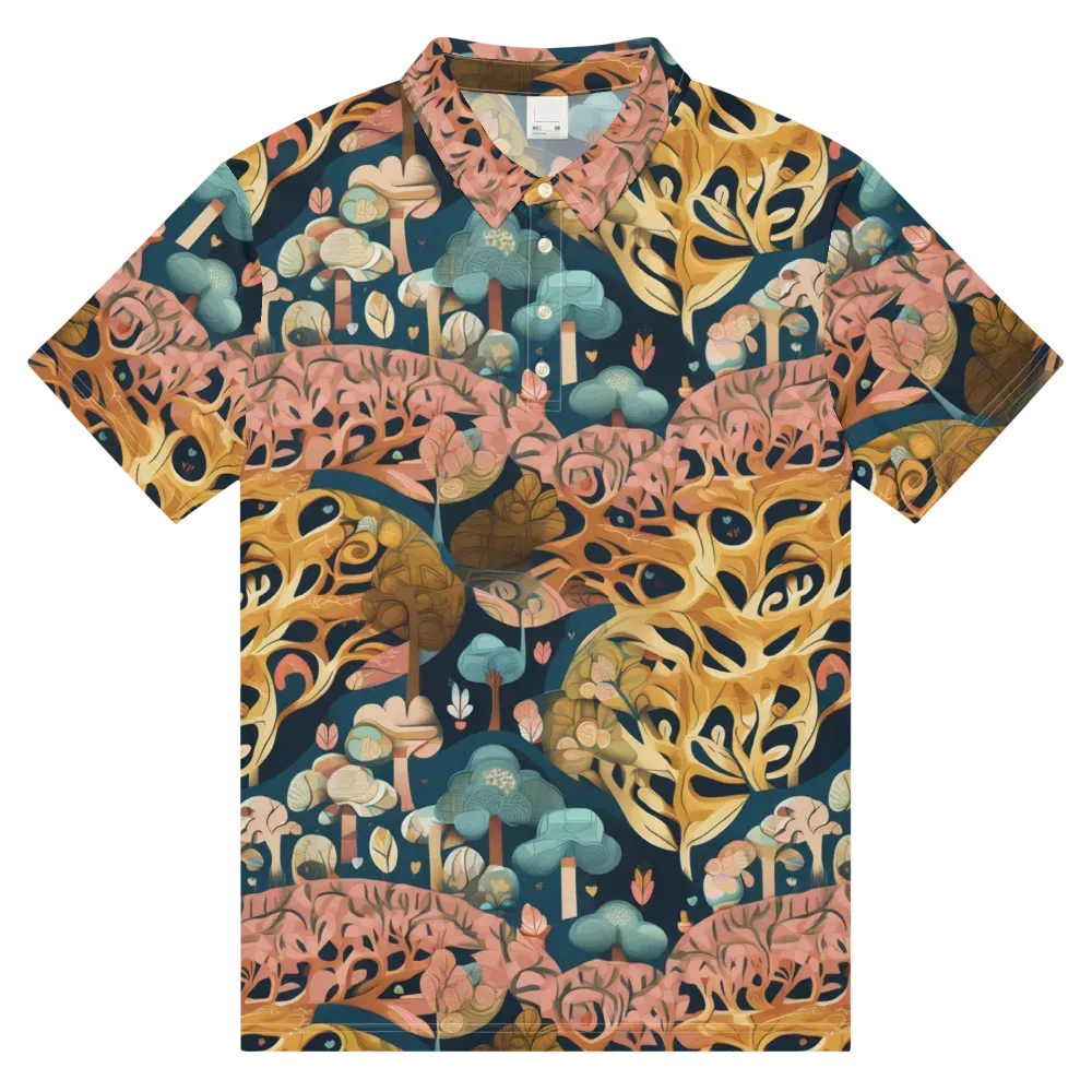 Midnight Mycelium on Men's Slim Fit Polo Shirt — Front