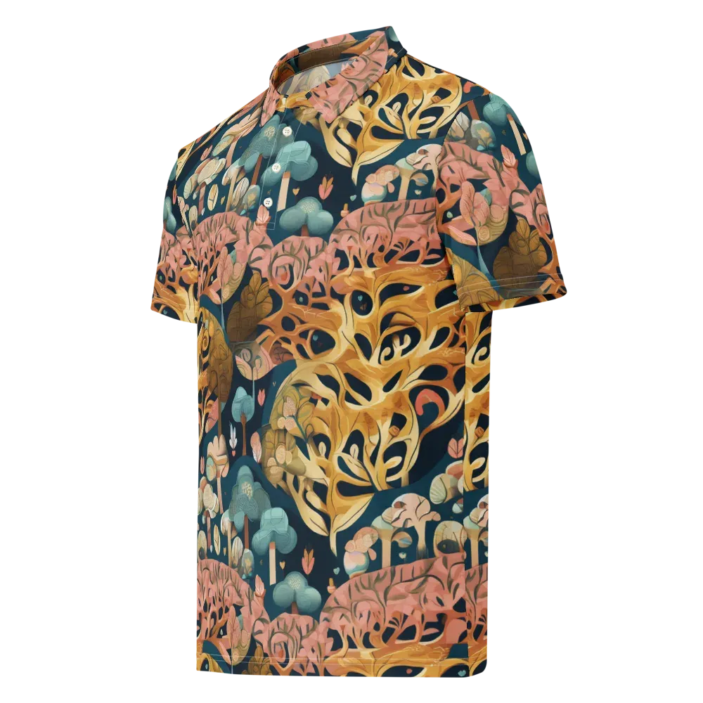 Midnight Mycelium on Men's Slim Fit Polo Shirt — Left Front