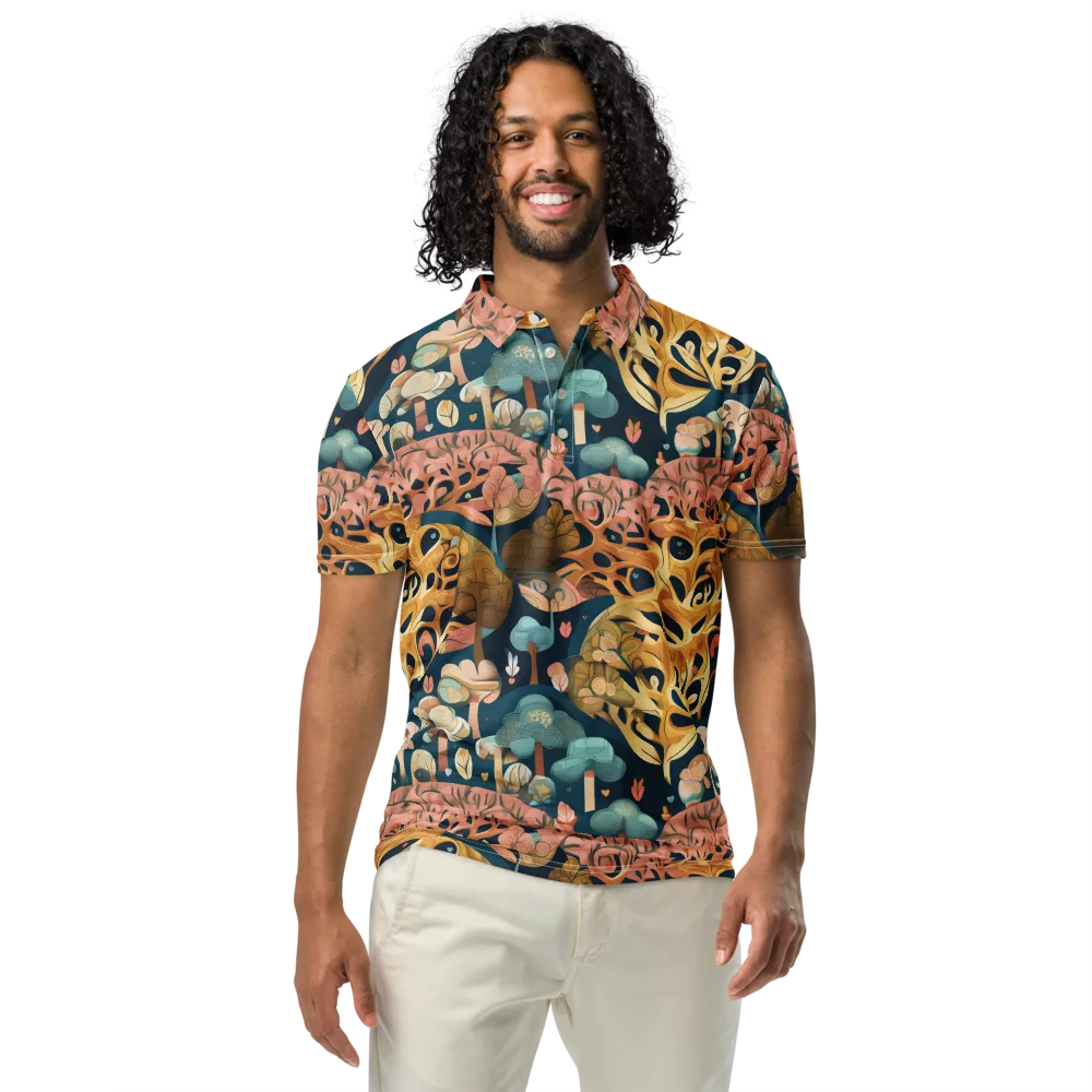 Midnight Mycelium on Men's Slim Fit Polo Shirt — Front