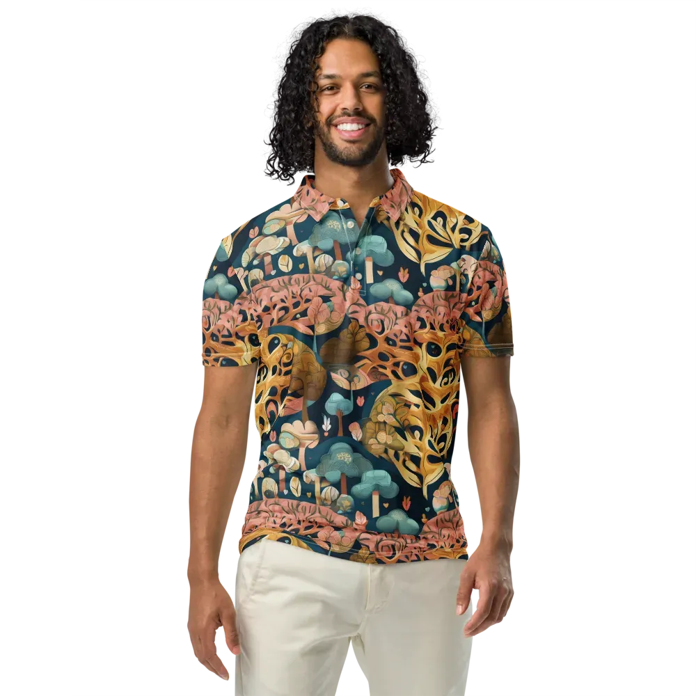 Midnight Mycelium on Men's Slim Fit Polo Shirt — Front