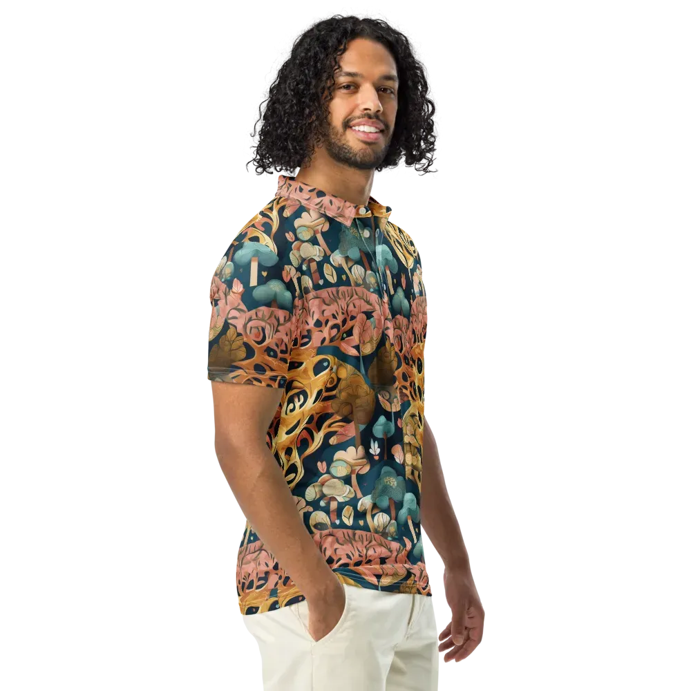 Midnight Mycelium on Men's Slim Fit Polo Shirt — Right Front