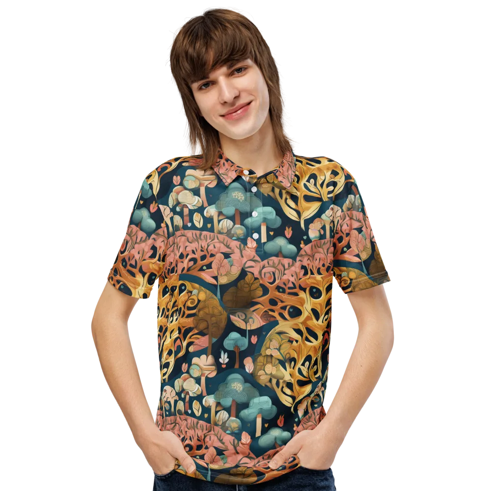 Midnight Mycelium on Men's Slim Fit Polo Shirt — Front
