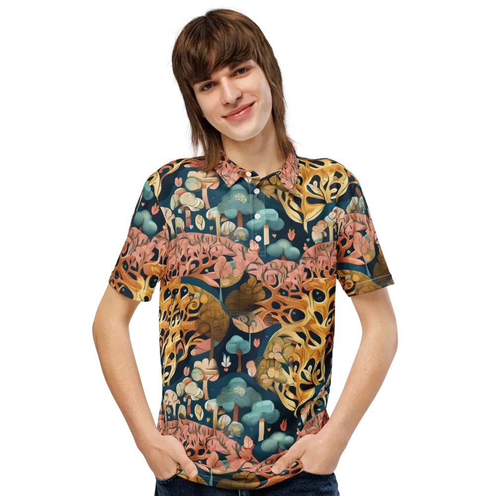 Midnight Mycelium on Men's Slim Fit Polo Shirt — Front