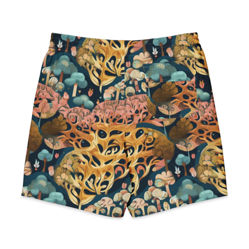 Midnight Mycelium on Men's Board Shorts — Back