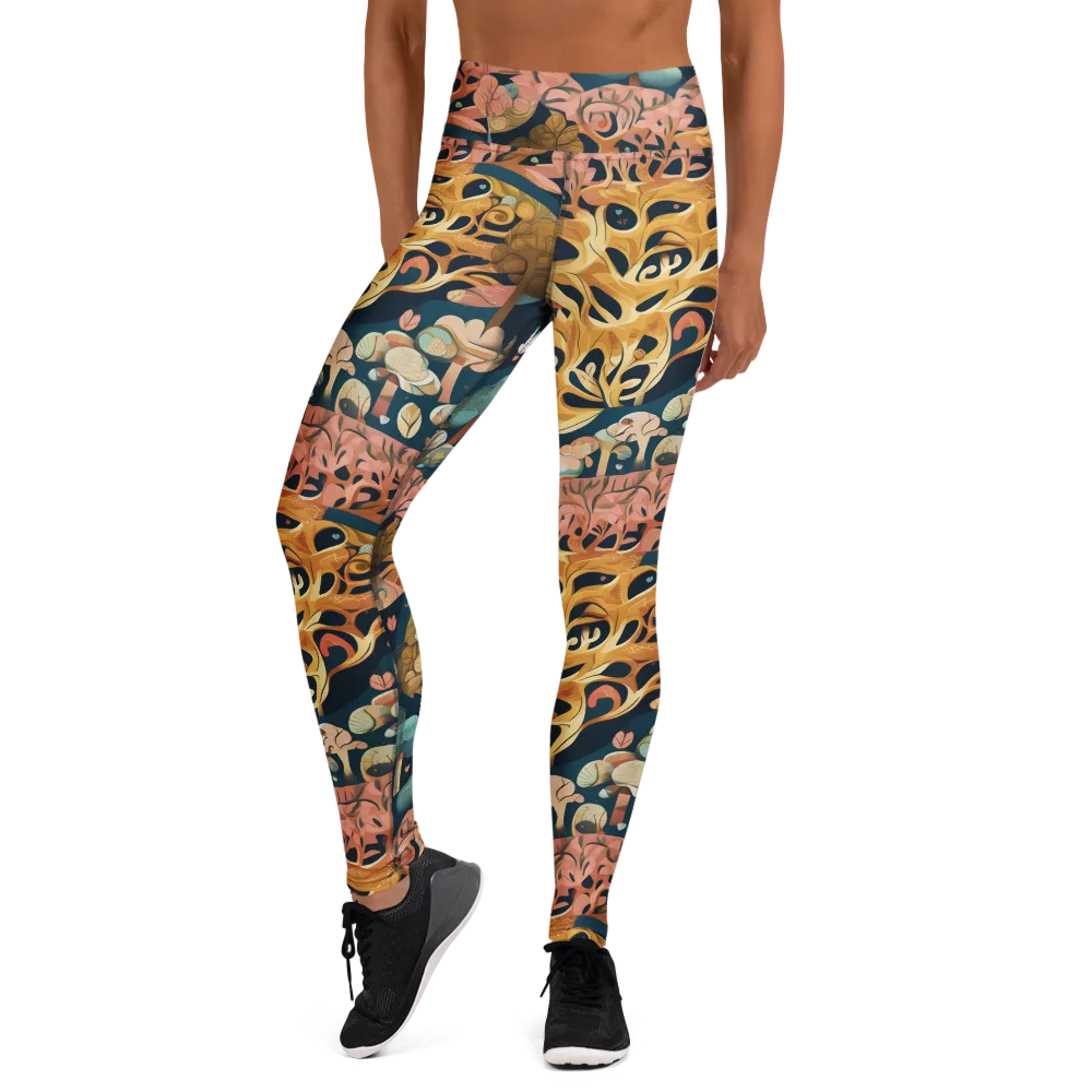 Midnight Mycelium on Yoga Leggings — Front