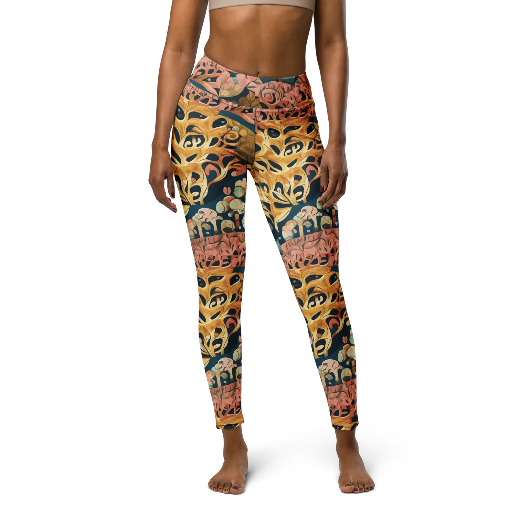 Midnight Mycelium on Yoga Leggings — Front