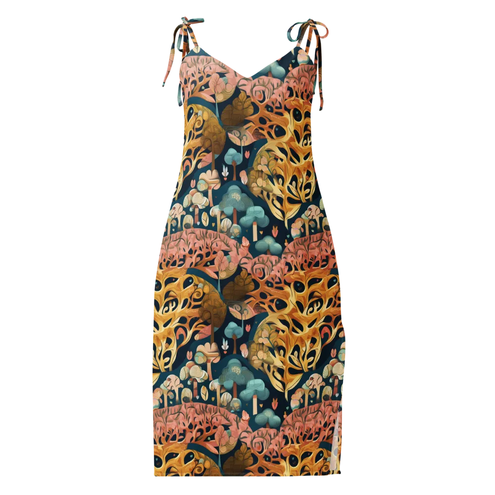 Midnight Mycelium on Slip Dress — Front
