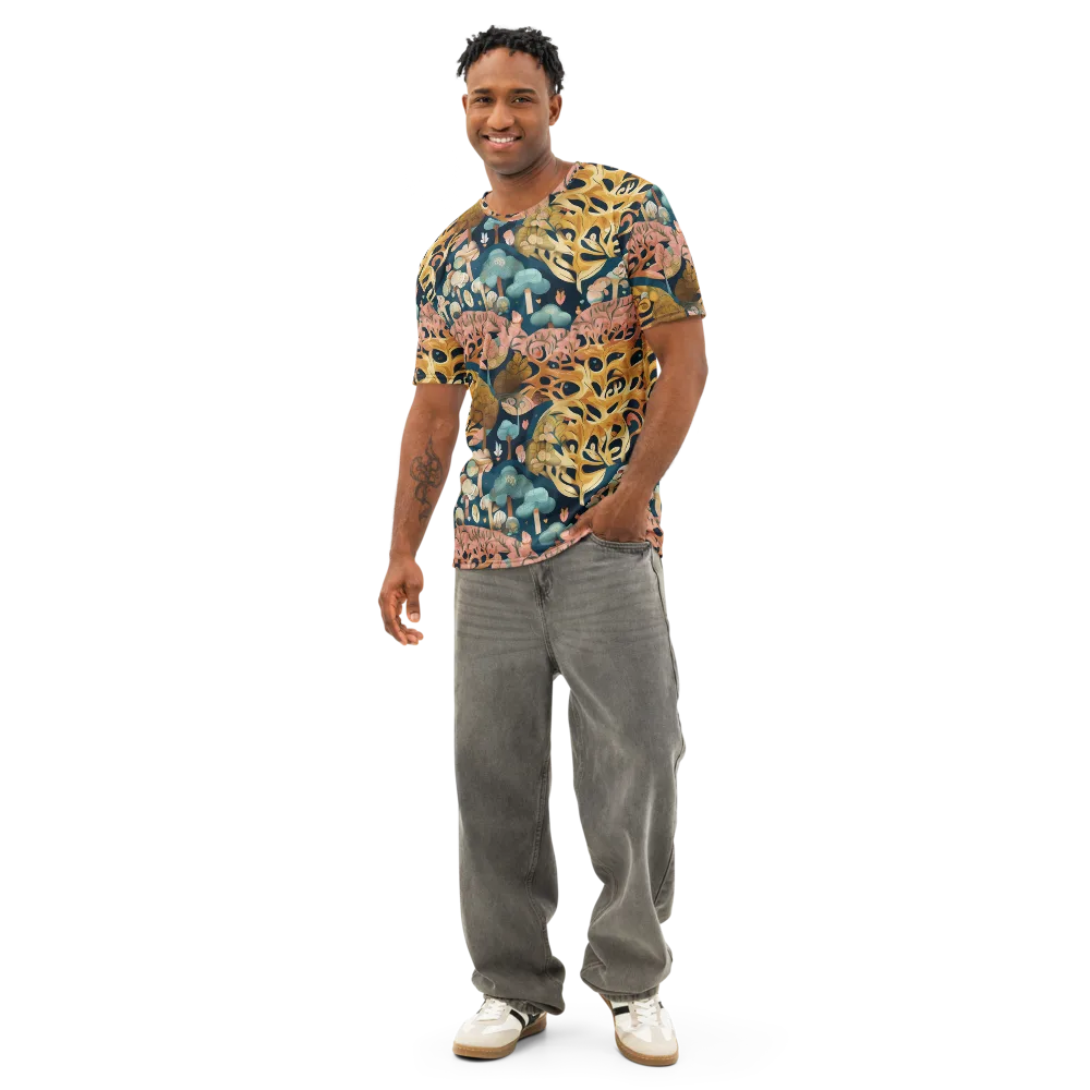 Midnight Mycelium on Men's Cotton Crew Neck T-Shirt — Front