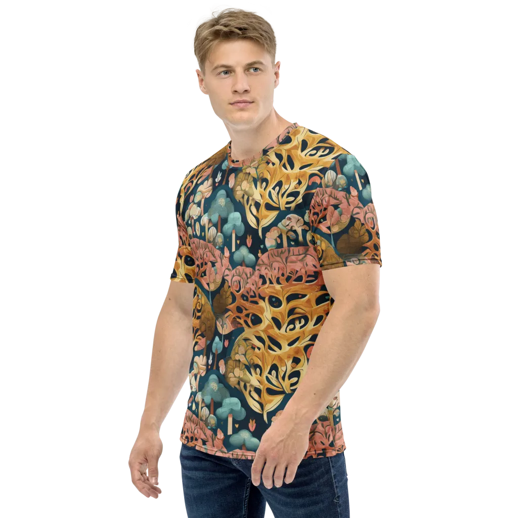 Midnight Mycelium on Men's Crew Neck T-Shirt — Left