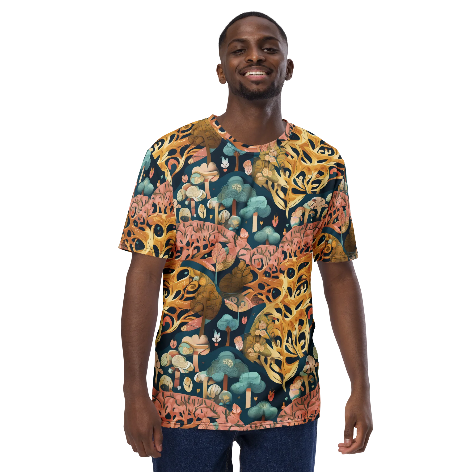 Midnight Mycelium on Men's Crew Neck T-Shirt — Front