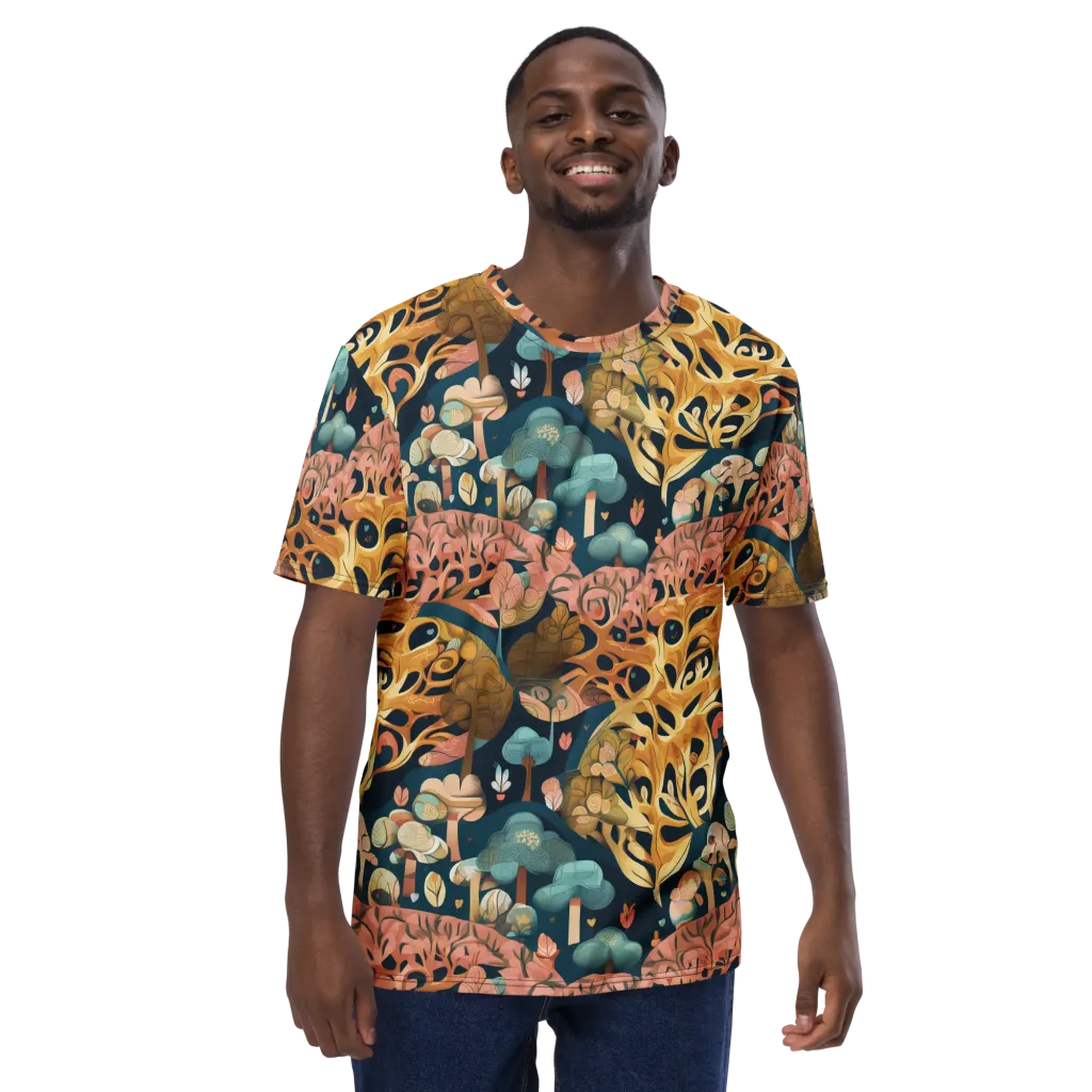 Midnight Mycelium on Men's Crew Neck T-Shirt — Front