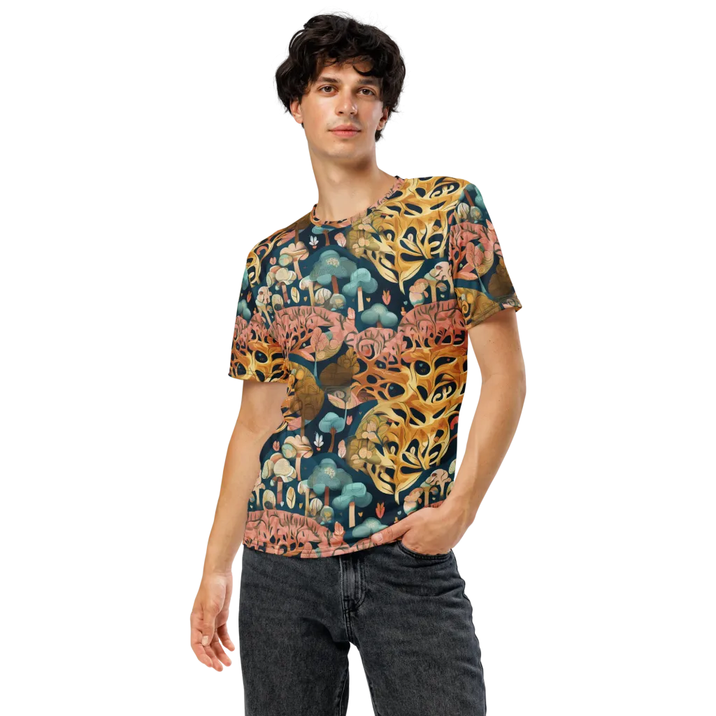 Midnight Mycelium on Men's Crew Neck T-Shirt — Front