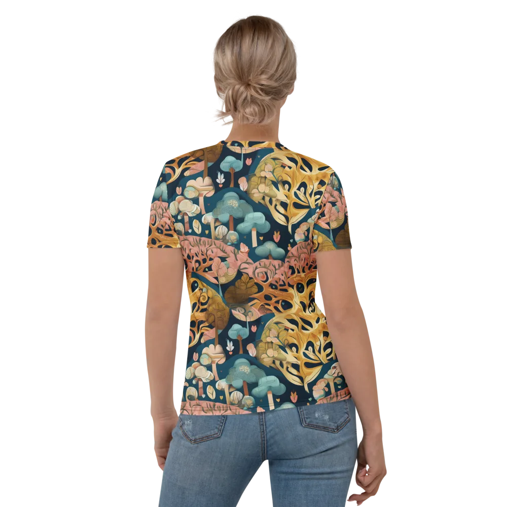 Midnight Mycelium on Women's Crew Neck T-Shirt — Back