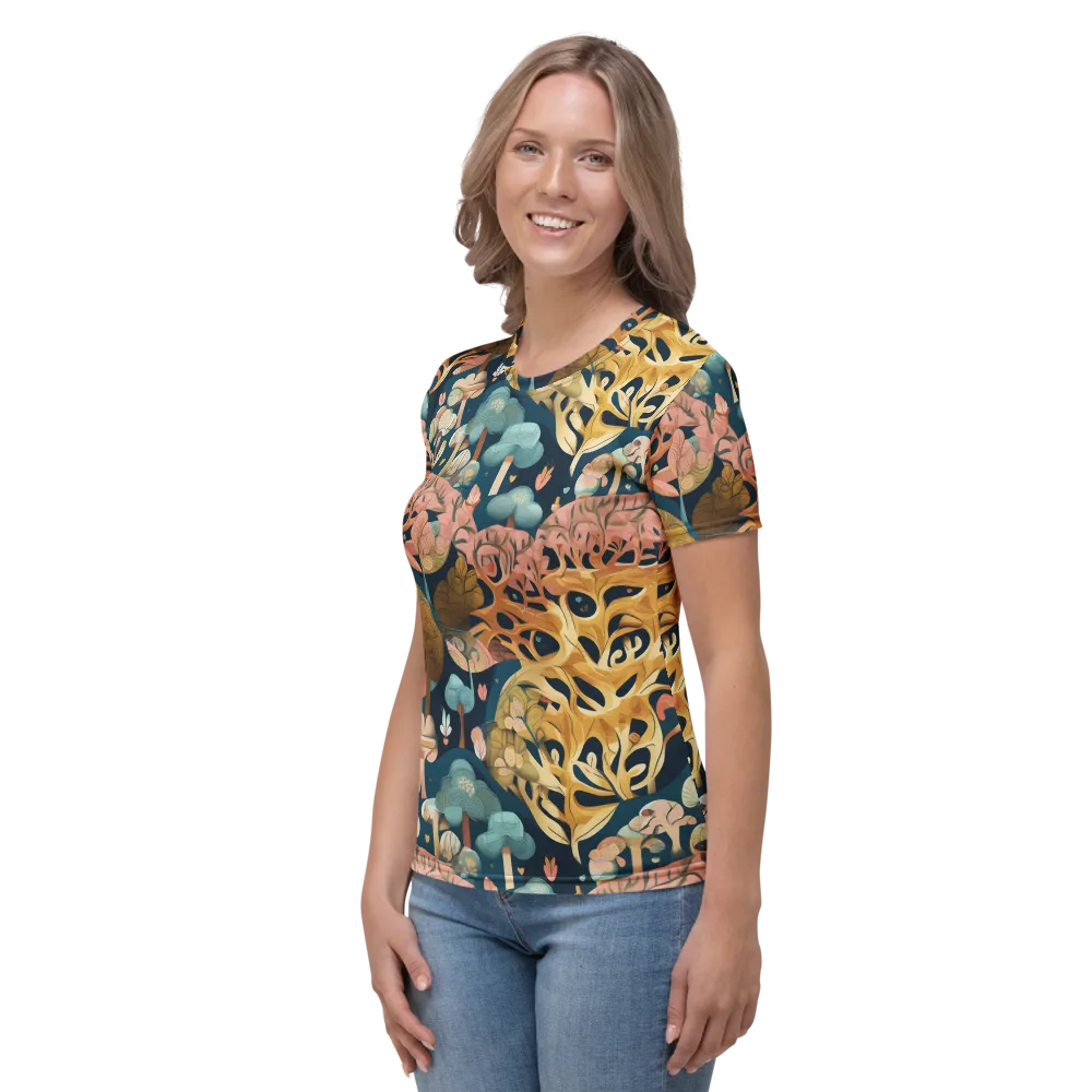 Midnight Mycelium on Women's Crew Neck T-Shirt — Left