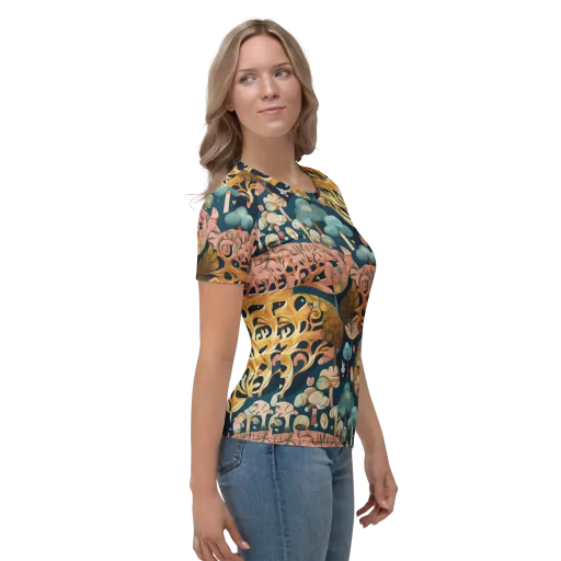 Midnight Mycelium on a Women's Crew Neck T-Shirt