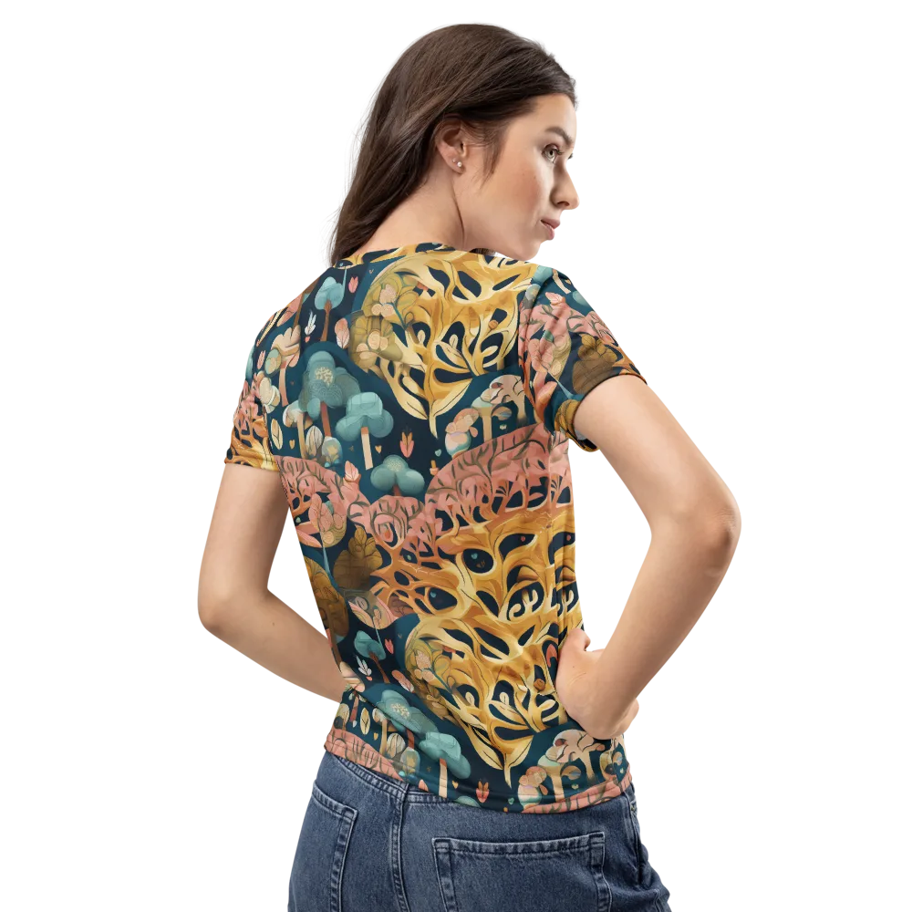 Midnight Mycelium on Women's Crew Neck T-Shirt — Back